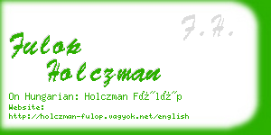 fulop holczman business card